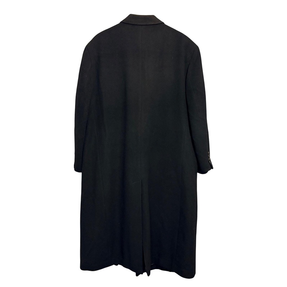 Vintage Ralph Lauren Chaps Mens Black 100% Italian Cashmere Overcoat Size 46R - Picture 3 of 12